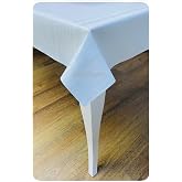 Astarlı Silinebilir D&uuml;z Beyaz &Ccedil;izgili Pvc Muşamba Dertsiz Leke Tutmaz Masa &Ouml;rt&uuml;s&uuml; Beyaz 100 x 140