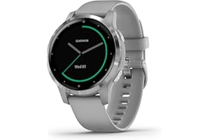 Garmin - Vívoactive 4S - Montre connectée GPS Multi-sports & Santé - Entraînements Personnalisés - Musique au poignet, Garmin Pay - Autonomie Longue Durée - Cadran 45 mm - Powder Grey/ Stainless