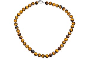 Bling Jewelry Collier Ras du Cou en Perles Rondes De Pierres Semi-Précieuses Nouées À La Main De Style Classique Simpleavec Fermoir À Basculebijoux Occidentaux pour Femmes De 1517 Et 19 Pouces