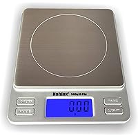 Nohlex NTP500X Premium Feinwaage 500g/0.01g. Beleuchtete Anzeige - Edelstahl Wägeplatte - Goldwaage Münzwaage…