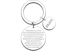 JMIMO Inspirational Keyring for Her Him Class of 2025 Student Graduation Gifts University College Middle High School Graduate Souvenir for Senior Students Brave Keychain Accessory