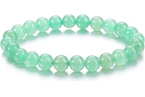CrystalTears Healing Crystal Bracelet 8mm Natural Gemstone Bead Bracelets for Women Men Energy Quartz Crystal Stone Stretch Bracelet for Her Christmas Valentine's Gifts