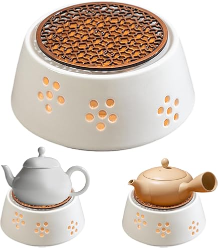 Chauffe-théière En Céramique Noir Avec Porte-bougie – Garde Ton Thé Ou Café Bien Chaud