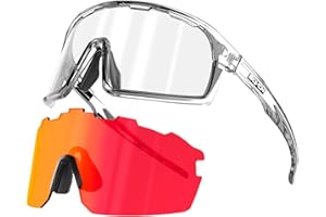 SCVCN Lunettes de cyclisme photochromiques Hommes Femmes Lunettes de soleil sport transparentes Montagne VTT Vélo Course à pied Golf