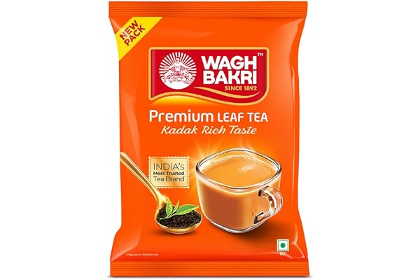 Wagh Bakri Premium Tea Black Assam Blend Kadak Chai Aromatic Chai Patti Rich & Bold Flavour Lingering Taste & Kesari Golden Hue Loose Leaf Tea 250 g