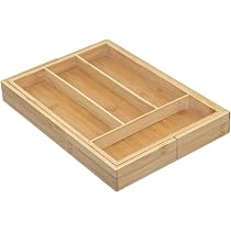 Range-couverts En Bambou Extensible - Organisateur Tiroir 5-7 Compartiments - 50x43cm - Naturel