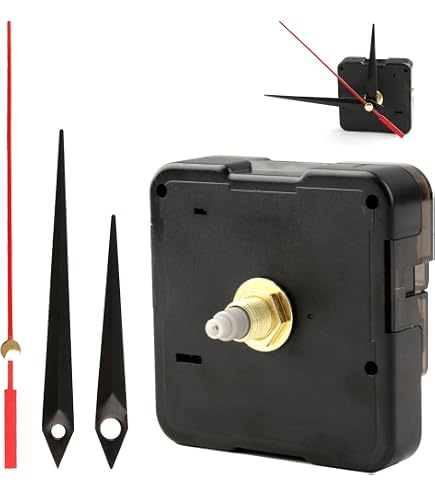 Mécanisme D'Horloge Silencieux Supersweep - Mouvement De Rechange Noir, Hauteur 70mm, Livré Avec Accessoires De Fixation (Sans Aiguilles) - 7