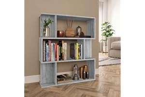 FENLAX Estantería Librería 80x24x96 cm Madera Contrachapada Gris Sonoma Estanteria Separador De Ambientes Mueble Almacenaje Salon Mueble Estanteria Habitacion Estanterias Almacenaje Madera