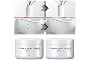 PLGEBR Pasta per riparazione ceramica 2024, kit di riparazione per piastrelle e doccia, kit di riparazione per vasca bianca, riparazione crepe su ceramica, colla per riparazione piastrelle e vasca da
