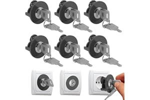 EBKCQ Lot de 6 verrous de Prise électriquem, Protection Prise Electrique Bebe, Verrou de Prise avec clé pour éviter Le vol d'électricité, Sécurité Prise de Courant Protection Contre Le vol d'énergie