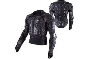 QYTK® Vêtements de Protection Moto Armure avec Protections des épaules Poitrine Dorsales Vestes de Motocross Plastron Gilet et Dos pour Blouson Protection Équipement de Moto Scooter ATV