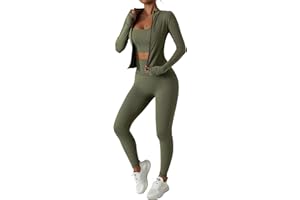 Belriviere Womens Two Piece Tracksuit Set Long Sleeve Zipper Jacket with Athletic High Waist Leggings Workout Set