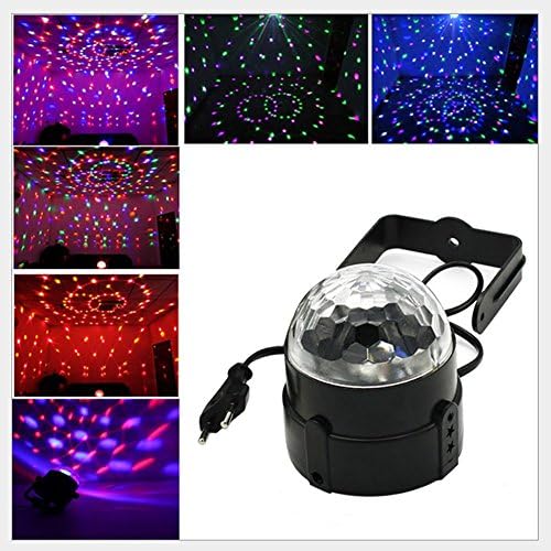 Weimanshop LED Mini Disco DJ Stage Light RGB Sound Actived Crystal Magic Rotating Ball Party Light Party Festival KTV Club Color Changing Lighting 3W