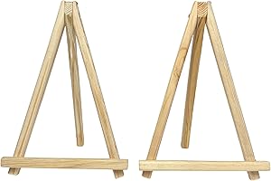 BASTELZONE Lot de 2 mini chevalets en bois de pin. Convient pour les toiles jusqu'à 25 x 35 cm. Parfait pour les enfants, les artistes amateurs et les projets créatifs