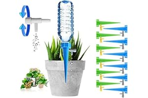 Lifreer 12PCS Plant Waterer Plant Watering Devices Automatic Watering Spikes Self Watering System for Plants with Control Valve Switch for Outdoor Indoor House Plant