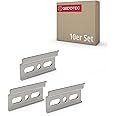 Gedotec Galvanized Steel Support Plate | 10 Pieces - Wall Brackets | Length 60 mm | Cupboard Rail with Safety Catch for Wall Cupboard | Wall Cupboard Suspension Rail | Mounting Rail