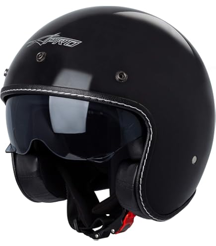 Cafe Racer Jet Helmet ECE 22-05 – With Sun Visor For Scooters, Silver, Size L - View #2
