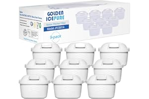GOLDEN ICEPURE Wkład filtra do czajnika, Kompatybilny z Brita Maxtra+, Maxtra Plus, Mavea, Anna Duomax, 9 Sztuki