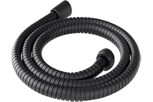 DIDARENBA Manguera ducha negra 2m universal acero inoxidable flexible anti-torsion conexion universal manguera negra ducha 200 cms Manguera ducha 2 metros negra