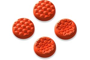 playvital Copri Analogici per Steam Deck LCD/OLED, Thumb Grip per PS Portal Remote Player, 2 Paia Gommini Joystick Caps in Silicone, Diamante Grano&Crepa Bomba-Arancione