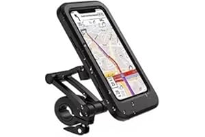 ASIXXSIX Mocowanie do Telefonu Motocyklowego, Wodoodporny Wrażliwy Ekran Dotykowy TPU Motocykl Uchwyt do Telefonu na Rowerze Obrót o 360 ° Uchwyt do Nawigacji Motocyklowej