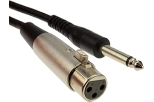 KENABLE 6,35 mm Mono Jack Fiche vers XLR Femelle Microphone câble 3 m [3 mètre/3m]