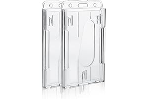 Molain Etui na identyfikatory, 2 sztuki przezroczystych uchwytów, twarde plastikowe etui, ochraniacz na dowód osobisty, karty kredytowe z przegródką na kciuk