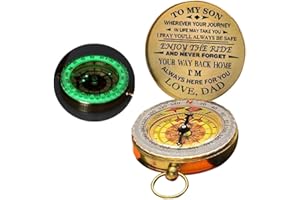 VOUNEDA Vintage Portable Military Survival Compass, Luminous Compass - Dad to Son Gift for Camping, Outdoor Activities Navigation Tool