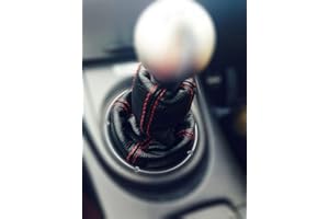 The Tuning-Shop Ltd Soufflet de levier de vitesse en cuir pour Honda Civic Type R FN2 Coutures rouges