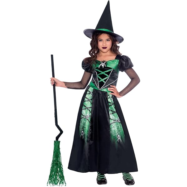 Lil Witch Kids Costume Set (Size 12-14) - Includes Dress, Hat, Belt & Ghost Outfit For Halloween & Dress-Up