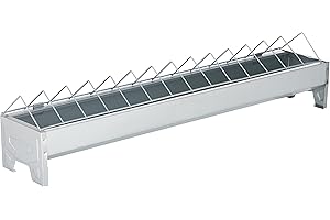 Kerbl Hobbyfarming 71302 - Mangiatoia per Galline, zincata, Lunghezza 75 cm, Larghezza 10 cm