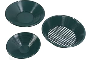 LUQEEG 3 szt. Zestaw do Płukania Złota dla Dorosłych, Plastikowy Ręczny Okrągły Złoty Poszukiwacz Złota Miska do Mycia Złota Miska do Pogłębiania Złota Sprzęt do Wydobycia Złota