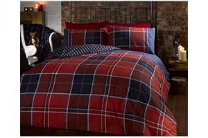 Argyle dubbelt påslakan och 2 örngott vändbart sängset, tartan rutig –
