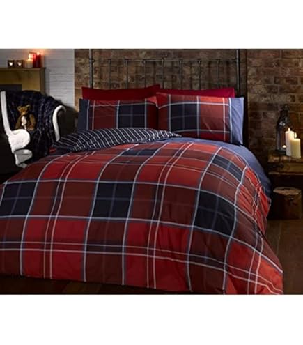 Dreams & Drapes - Dekbedovertrek van teddy fleece met uil - tweepersoons beddengoed (200 x 200 cm) - zacht en gezellig fleece - beddengoed in bos - bordeauxrood beddengoed met bos/bosdieren - Uil