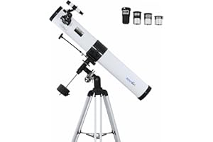 Zoomion Voyager 76/900 EQ Reflector Telescope - Telescopio astronomico con treppiede, supporto e oculari per bambini e principianti dell'astronomia