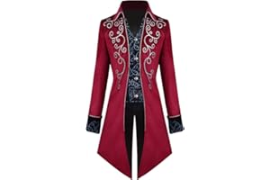 Crubelon Veste de style Steampunk vintage gothique victorien pour homme, costume d'Halloween