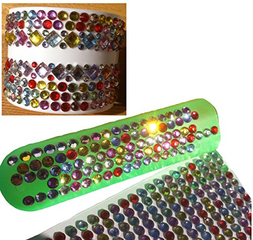 1350 Stück glitzernde Strasssteine selbstklebend eckig quadratisch transparent kristall klar rund basteln Gltzersteine Schmucksteine viereckig Strass Steine zum Verzieren von CRYSTAL KING - 3