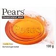 Pears Transparent Amber Soap with Pure Glycerin and Natural Oils | Gentle Moisturising and Cleansing | Parabens and Sulfates-free, Dermatologist Recommended for Delicate Skin | 100g