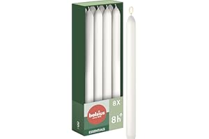 Bolsius Essentials Świeca Stożkowa, Biały, 8 Sztuk