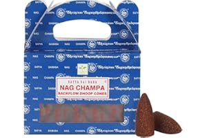 ETHNICITI Satya Original Nag Champa kadzidło z przepływem wstecznym - 24 stożki 1 opakowanie (Nag Champa)