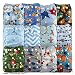 LittleBloom, Reusable Pocket Cloth Nappy, Fastener: Popper, Set of 12, Patterns 1206, With 12 Microfibre and 12 Bamboo Inserts, (see "Special Offers and Product Promotions" for Special Offers Detail)