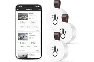 Ankilo Bluetooth Thermometer Hygrometer, 3er-Pack präziser und empfindlicher funkthermometer-Temperatur Sensor mit App Daten Export für German Homes, Babyzimmer & Weinkeller
