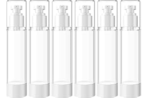 TIANZD 6 Pezzi 100 ml Plastica Bottiglie Airless Dosatori per Cosmetici, Bottiglie di Pompa Ricaricabile per Gel Dispenser, Flacone Contenitori per Liquidi Viaggio