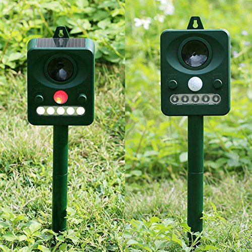 YUNI Ultraschall Katze Repeller Ultraschall Katzen Solar Tiervertreiber Outdoor Wetterfest für Schutz Garten für Pest Deterrent Angst vor Hund, Katze, Eichhörnchen, Ratte, Wühlmaus, Waschbär, Nagetiere, etc - 5