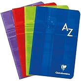 Clairefontaine 63608AMZC Set of 2 Alphabet Repertoirs Agraf&eacute;s - 11 x 17 cm - 96 Pages Grands Carreaux - White Paper 90g - Cou