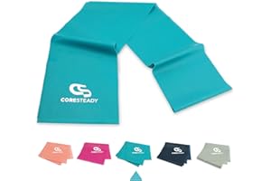 Coresteady Élastique Musculation & Physiothérapie | Bande Élastique Fitness de Qualité pour Sport, Pilates, Yoga, Musculation | Rééducation Physique | Homme & Femme | Guide Offert