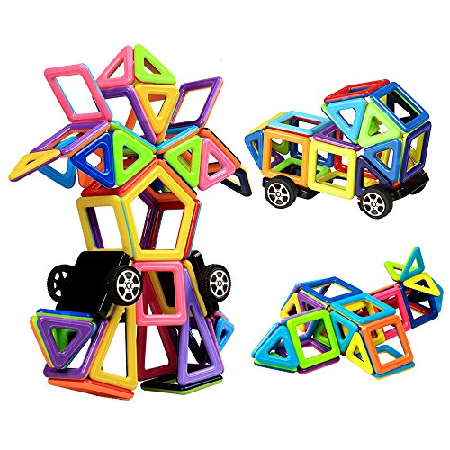 InnooTech 76tlg mini Magnetische Bausteine Konstruktionsbausteine Bauklötze Baukasten Konstruktion Blöcke Magnetspielzeug Lernspielzeug für Baby Kleinkind ab 3 Jahre