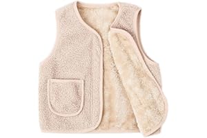 Naiyafly Toddler Girls Winter Waistcoat Boys Solid Lightweight Warm Fleece Waistcoat Jacket