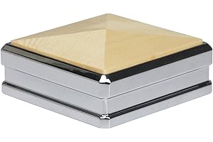 Solution Full Newel Cap rebated to fit a 90mm Newel Post in Pine & Chrome