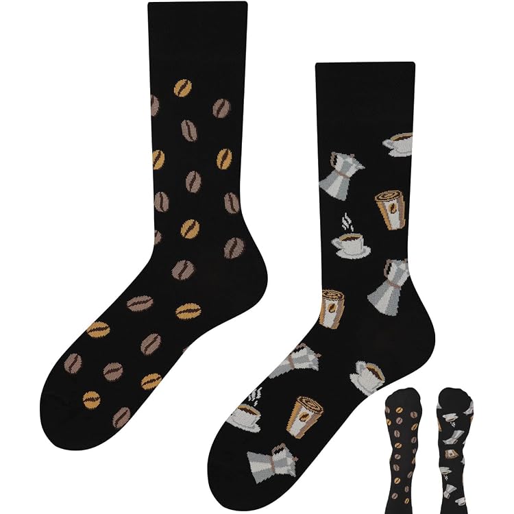 Happy Socks Kaffee Socken - Lustige Motivsocken Für Kaffeeliebhaber, Aus Weicher Baumwolle